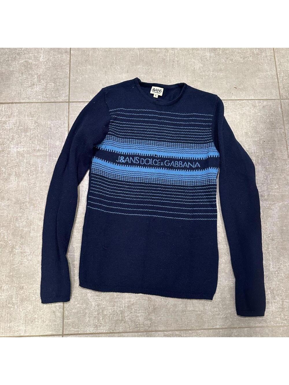 Vintage Dolce & Gabbana Blue Logo Sweater - Picture 3 of 4